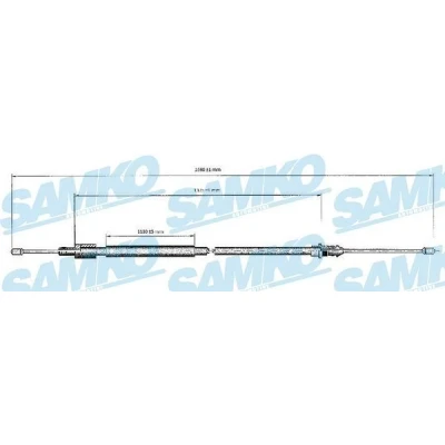 Bilde av SAMKO C0120B Bremsekabel 1375, 1635mm Skivebrems