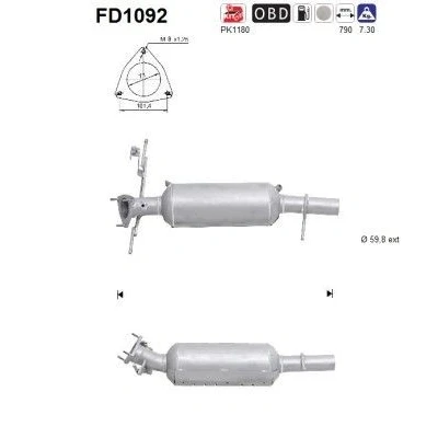 Bilde av AS FD1092 Partikkelfilter Cordierit LAND ROVER: Freelander 2 SUV