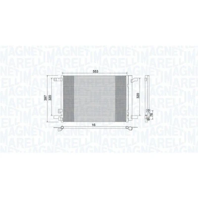 Bilde av MAGNETI MARELLI 350203964000 Kondensator med tørker 555x388x16 388 555 16 VOLKSWAGEN: Golf 7, 7 Variant, Tiguan II, SKODA: Octavia 3 Combi