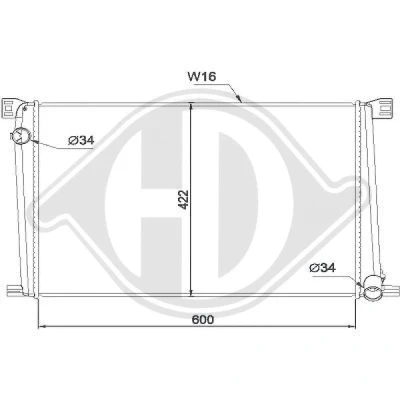 Bilde av DIEDERICHS DCM1588 Radiator 600 420 18 Climate MINI: Hatchback