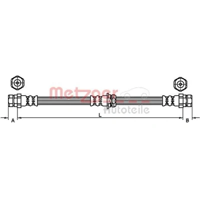 Bilde av METZGER 4110435 Bremseslange 505 AUDI: A3 Sportback, VOLKSWAGEN: GOLF 6