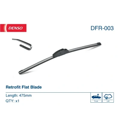 Bilde av Vindusvisker Denso Flat DFR 003 Rammeløs VOLKSWAGEN: Golf 4, 4 Variant, Bora Sedan, NISSAN: Pathfinder 3, NP300 Navara Pick up