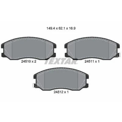 Bilde av TEXTAR 2451001 Bremseklosser med akustisk slitasjevarsel CHEVROLET: Captiva, OPEL: Antara