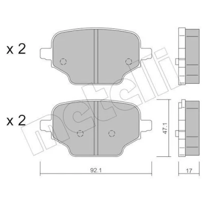 Bilde av METELLI 22 1245 0 Bremseklosser ekskl. slitasjevarselkontakt PEUGEOT: Partner III Van, Rifter MPV, CITROËN: Berlingo