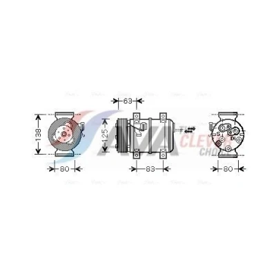 Bilde av Kompressor, klimaanlegg 12V volvo c70 cabriolet i, coupé s70, v70 ii, xc70 cross country i OE 30612681, 30613422, 30613432