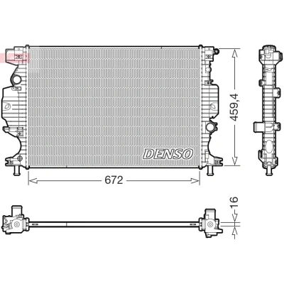 Bilde av DENSO DRM10121 Radiator 672mm 459mm 16mm FORD: Mondeo 5 Kombi