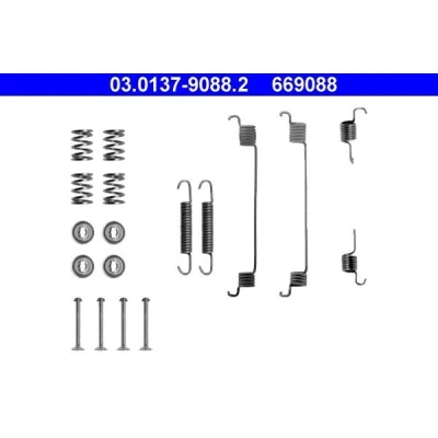 Bilde av ATE 03.0137 9088.2 Tilbehørsett, bremsesko PEUGEOT: 207 Hatchback, 206 DACIA: Sandero I, RENAULT: CLIO 2
