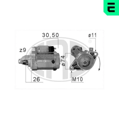 Bilde av ERA 220677A Starter 12 1,3 9 TOYOTA: Yaris II Hatchback
