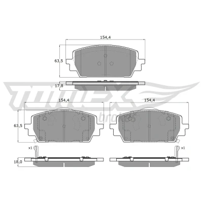 Bilde av Bremseklosser sett TOMEX Brakes TX 60 18