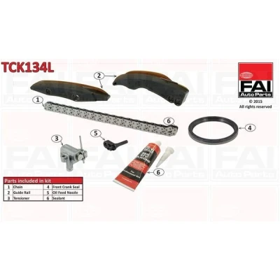Bilde av FAI AutoParts TCK134L Registerkjedesett med tetning, uten tannhjul simplex, Boltkjede BMW: 3 Sedan, X5, Touring, MINI: Hatchback, Countryman