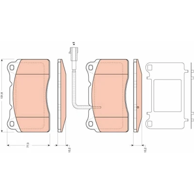 Bilde av TRW GDB1645 Bremseklosser inkl. slitasjevarselkontakt ALFA ROMEO: 156 Sportwagon