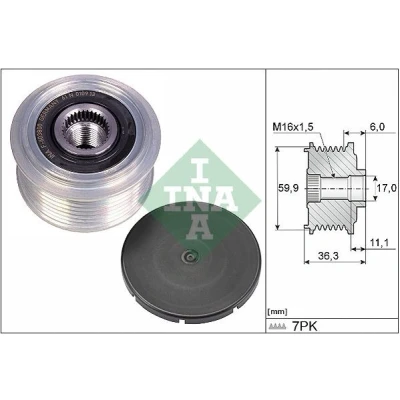 Bilde av INA 535 0309 10 Frihjul Dynamo spesialverktøy nødvendig for montering NISSAN: NP300 Navara Pick up