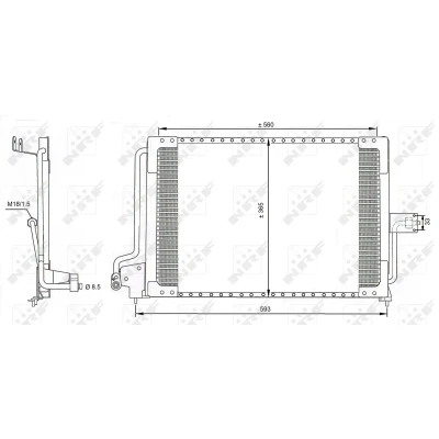 Bilde av NRF Easy Fit 35182 Kondensator med tetningsring 11,6 8,5 Aluminium 560