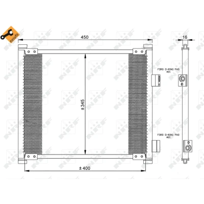 Bilde av NRF EASY FIT 35357 Kondensator med tetningsring 11,8 Aluminium 400