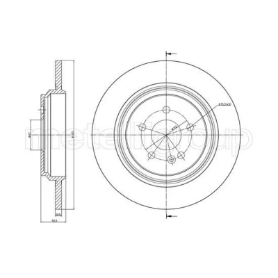 Bilde av METELLI Bremseskive MERCEDES BENZ: ML Klasse 331,0mm 14,0mm 5 67,0mm fullt ut 23 1015C 1634230012,1634230212,A1634230012,A1634230212 Bremseskiver