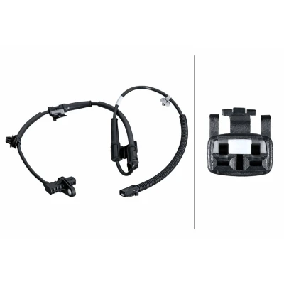 Bilde av HELLA 6PU 358 251 071 ABS Sensor framaksel med festeklips på kabelen Hall prinsipp 2 polet 951mm HYUNDAI: i30 I Hatchback, Stasjonsvogn