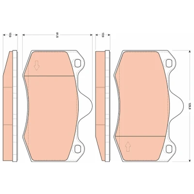 Bilde av TRW GDB1852 Bremseklosser ikke klargjort for slitasjeindikator SKODA: Rapid Spaceback, RENAULT: CLIO 2, SEAT: Ibiza 4, 3