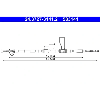 Bilde av ATE 24.3727 3141.2 Bremsekabel 1430