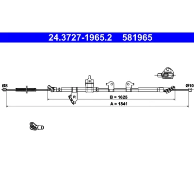 Bilde av ATE 24.3727 1965.2 Bremsekabel 1841 TOYOTA: RAV4 IV SUV, III SUV