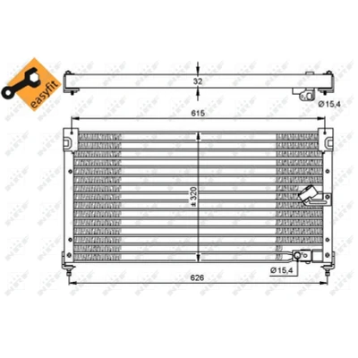 Bilde av NRF EASY FIT 35348 Kondensator med tetningsring 15,5 Aluminium 606