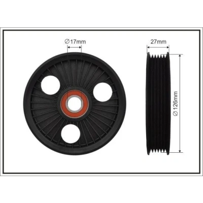 Bilde av Strammerull, kilerem med ribber, peugeot 307, 307 break, cc, sw, 1628.WA, 1628WA, 96 413 173 80, 9641317380