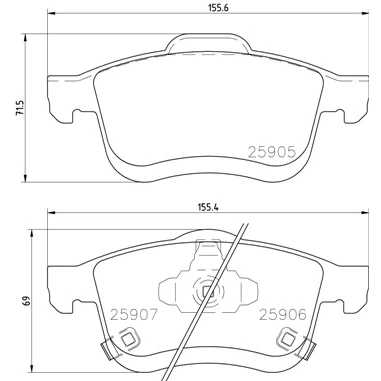 Bilde av BREMBO P 23 167 Bremseklosser med akustisk slitasjevarsel uten tilbehør FIAT: 500L