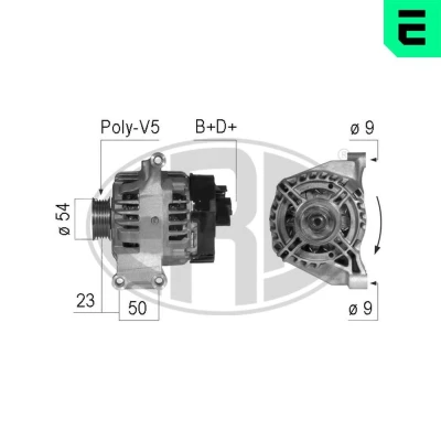 Bilde av ERA 210744A Dynamo 14V 120A FIAT: 500 Hatchback, Doblo II Stasjonsvogn, Varebil / FORD: KA Hatchback