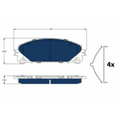 Bilde av TRW GDB3484BTE Bremseklosser ikke klargjort for slitasjeindikator med tilbehør TOYOTA: RAV4 IV SUV, LEXUS: NX