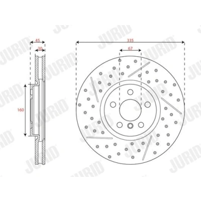 Bilde av JURID 563666JC 1 Bremseskiver 335 30 5 112 perforert / ventilert belagt uten skruer MINI: Hatchback