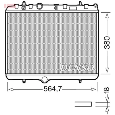 Bilde av DENSO DRM21055 Radiator Aluminium 564 452 18 CITROËN: Berlingo II Van, Xsara Hatchback, II, PEUGEOT: 308 I 307 CC