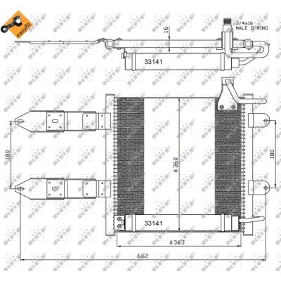 Bilde av NRF EASY FIT 35367 Kondensator med tørker, tetningsring Aluminium 365