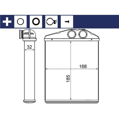 Bilde av MAHLE ORIGINAL AH 13 000S Varmeveksler med tilbehør avdekning, tetningsring, slangeklemme, skruer