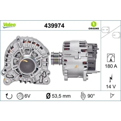 Bilde av VALEO 439974 Dynamo 14V 180A SKODA: Octavia 3 Combi, Superb III Stasjonsvogn, VOLKSWAGEN: Golf 7