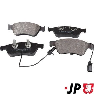 Bilde av JP GROUP 1163607710 Bremseklosser framaksel med integrert slitasjevarselkontakt AUDI: A8 D3, A6 C6 Sedan, VOLKSWAGEN: Phaeton