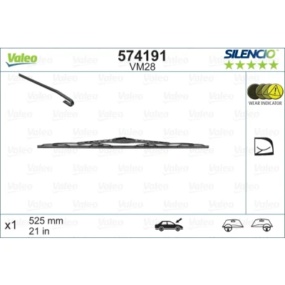 Bilde av Vindusvisker Valeo Silencio Performance 574191 525mm foran Standard VOLKSWAGEN: Passat B5 GP Stasjonsvogn, New Beetle Hatchback, Cabrio