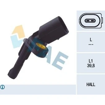 Bilde av FAE 78101 ABS sensor høyre bakaksel uten kabel aktiv 2 VOLKSWAGEN: GOLF 5, Tiguan I, 6, SKODA: Octavia Combi, Yeti