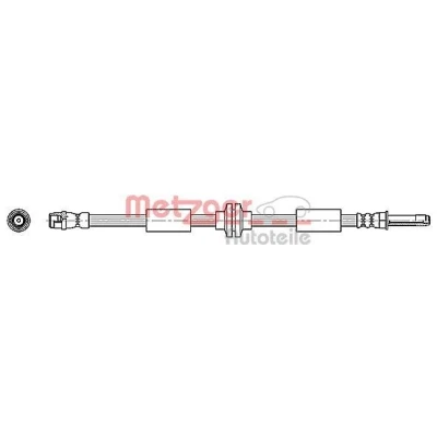 Bilde av METZGER 4110362 Bremseslange 515 VOLKSWAGEN: Transporter 5, 5 Bus, Multivan (7HM