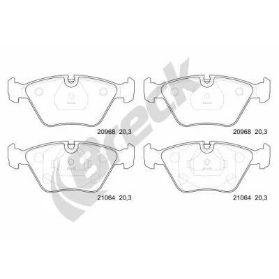 Bilde av BRECK 20968 10 701 00 Bremseklosser ikke klargjort for slitasjeindikator BMW: 3 Coupé, 5 Sedan, Sedan