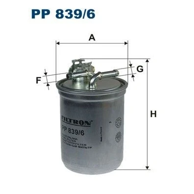 Bilde av FILTRON PP 839/6 Drivstoffilter ledningsfilter 8 VOLKSWAGEN: Sharan I, SEAT: Alhambra FORD: Galaxy Mk1 MPV