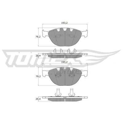 Bilde av TOMEX brakes TX 17 37 Bremseklosser framaksel klargjort for slitasjeindikator BMW: 5 Touring, Sedan, 7