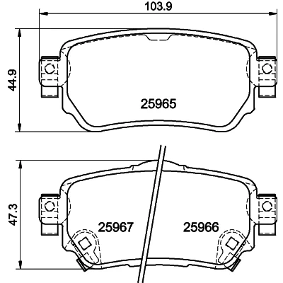 Bilde av HELLA 8DB 355 021 491 Bremseklosser med akustisk slitasjevarsel NISSAN: Leaf II, Qashqai 2, X Trail, RENAULT: Kadjar, Koleos 2