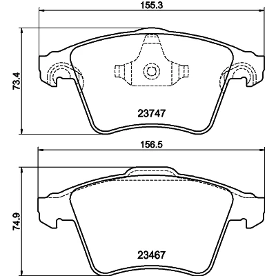 Bilde av HELLA 8DB 355 013 821 Bremseklosser ikke klargjort for slitasjeindikator VOLKSWAGEN: Transporter 5, Multivan 5 (7HM, Bus