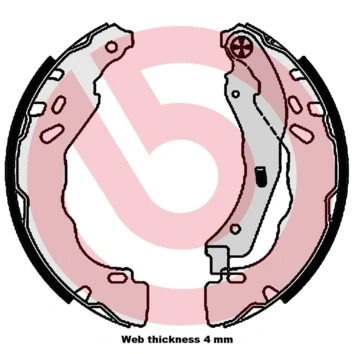 Bilde av BREMBO S 61 544 Bremsesko 203 39 med håndbremsarm PEUGEOT: 208 I Hatchback, CITROËN: C3 III