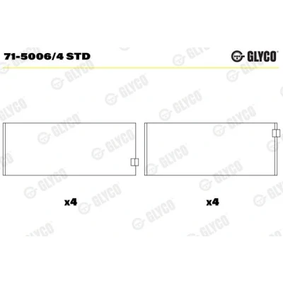 Bilde av GLYCO 71 5006/4 STD Veivaksellager HYUNDAI: SANTA FE 2