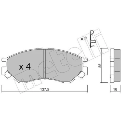 Bilde av Bremseklosser sett METELLI 22 0401 0
