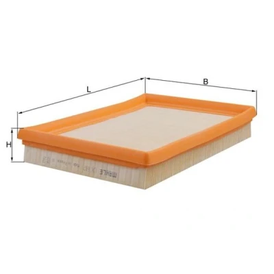 Bilde av MAHLE ORIGINAL LX 687 Luftfilter 39,0 178 257 Filterinnsats VOLKSWAGEN: Passat B7 Variant, Touran I, Golf 4, AUDI: Q5, A5 B8 Coupé