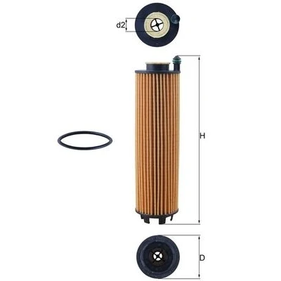 Bilde av MAHLE ORIGINAL OX 1301D Oljefilter Filterinnsats MERCEDES BENZ: E Klasse T modell, Sedan, S Sedan