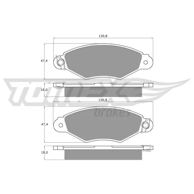 Bilde av TOMEX brakes TX 11 75 Bremseklosser framaksel RENAULT: Kangoo I, I Express