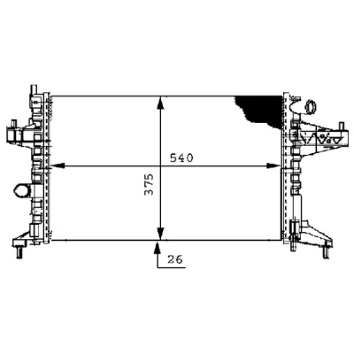 Bilde av MAHLE ORIGINAL CR 389 000S Radiator for kjøretøy med/uten klimaanlegg 540 378 23 Kjøleribber satt sammen mekanisk OPEL: Corsa C Hatchback