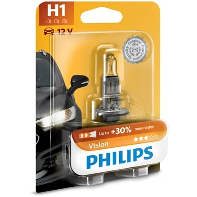 Bilde av Halogenlampe PHILIPS Vision H1 P14,5s, passer mange bilmodeller, 000000 000268, 000375, 030005050011, 07 11 9 978 390, 50 06